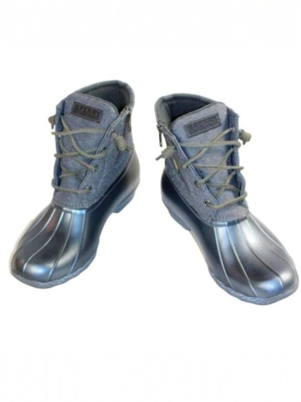 Sperry Syren Two Tone Gray Twill Graphite Gulf Duck Boot, Size 9